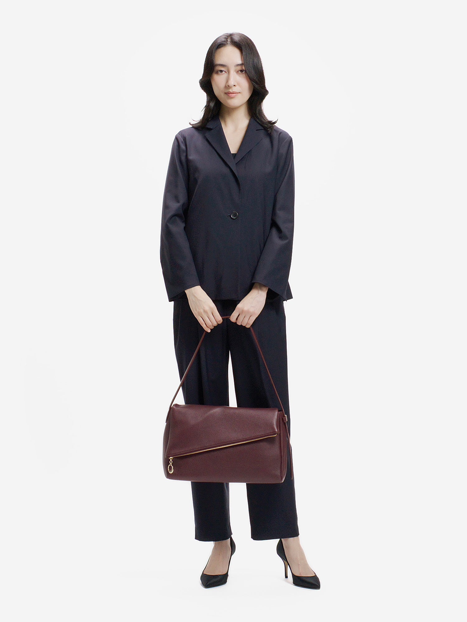 NEW CLOSET ショルダーバッグ ラージ ボルドー |ショルダーバッグ