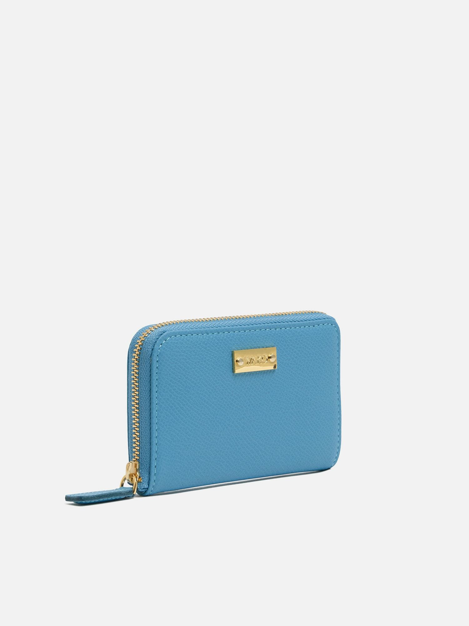 ミニウォレット（キーチェーン付き） ライトブルー |折り財布 | WAKO
