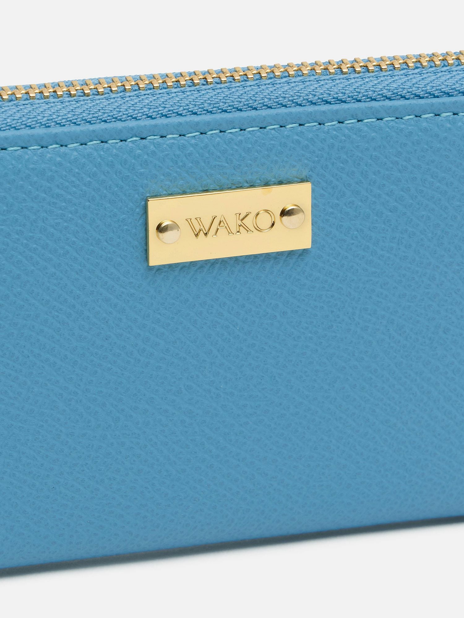 ミニウォレット（キーチェーン付き） ライトブルー |折り財布 | WAKO