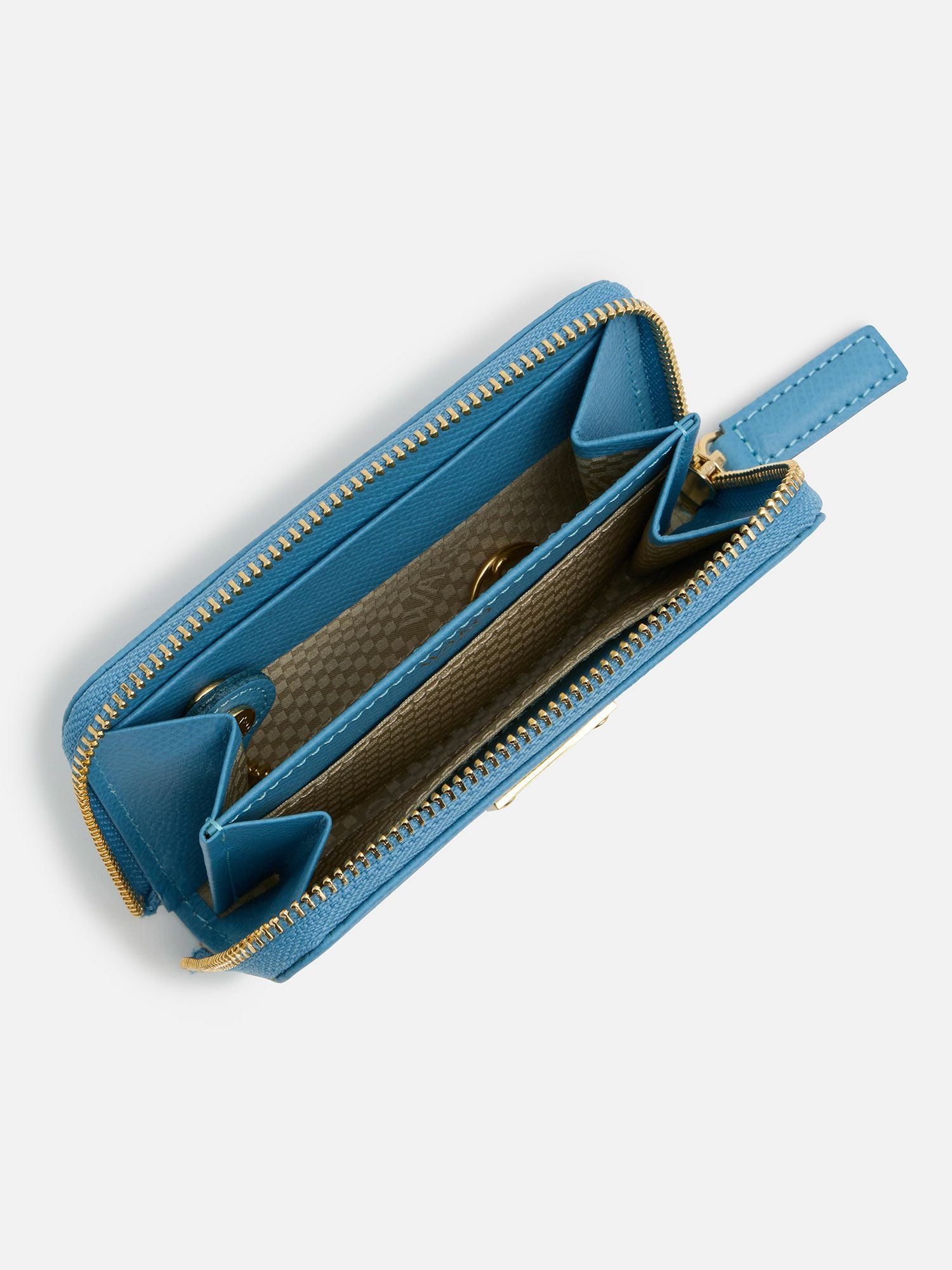 ミニウォレット（キーチェーン付き） ライトブルー |折り財布 | WAKO