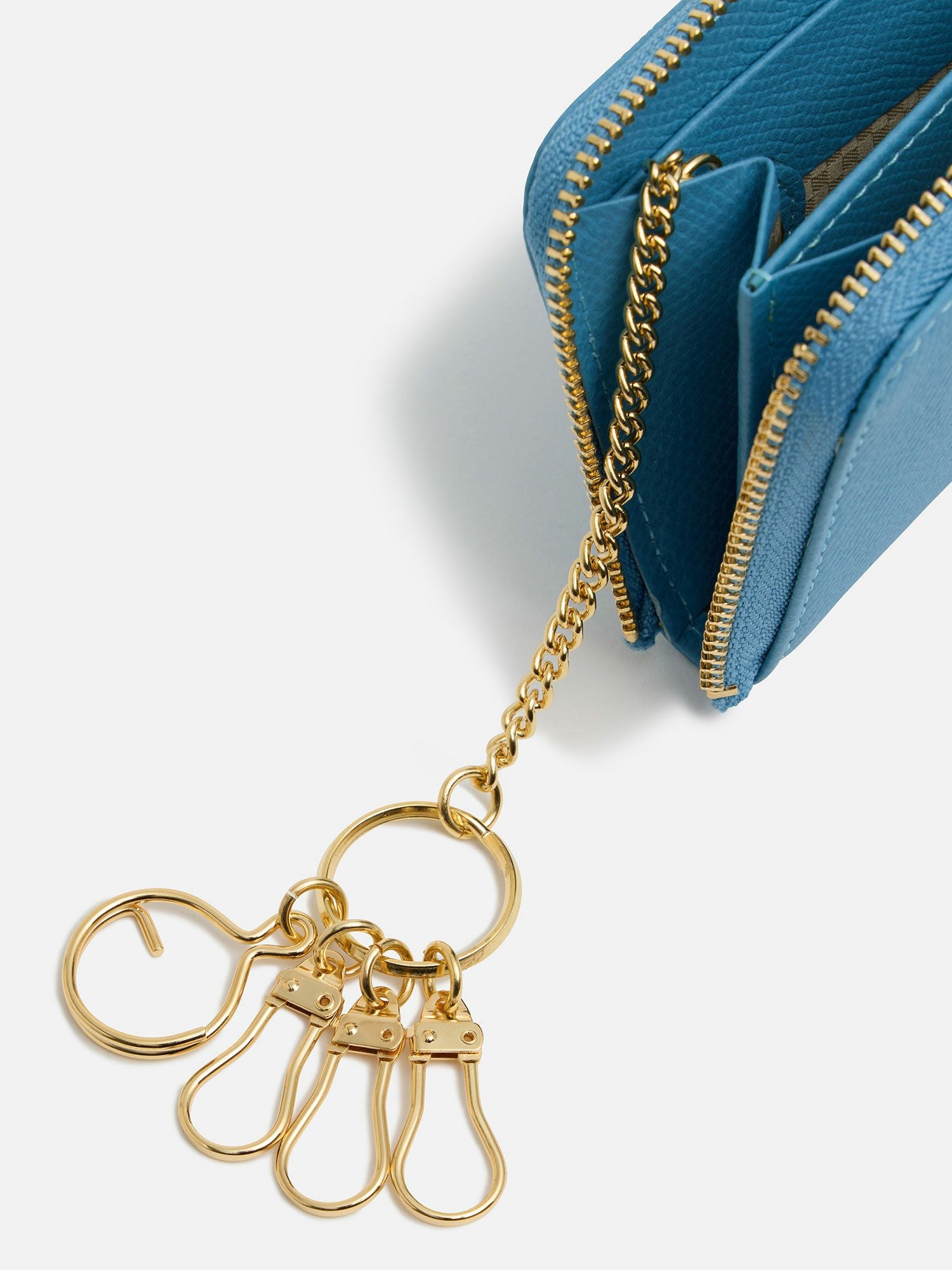 ミニウォレット（キーチェーン付き） ライトブルー |折り財布 | WAKO