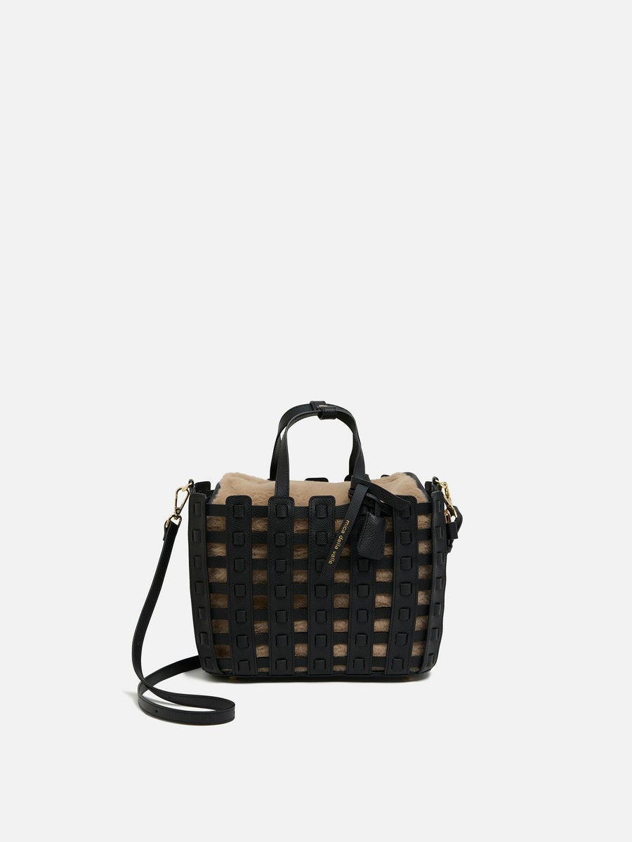 mica della valle メッシュトートバッグ ブラック |トートバッグ 