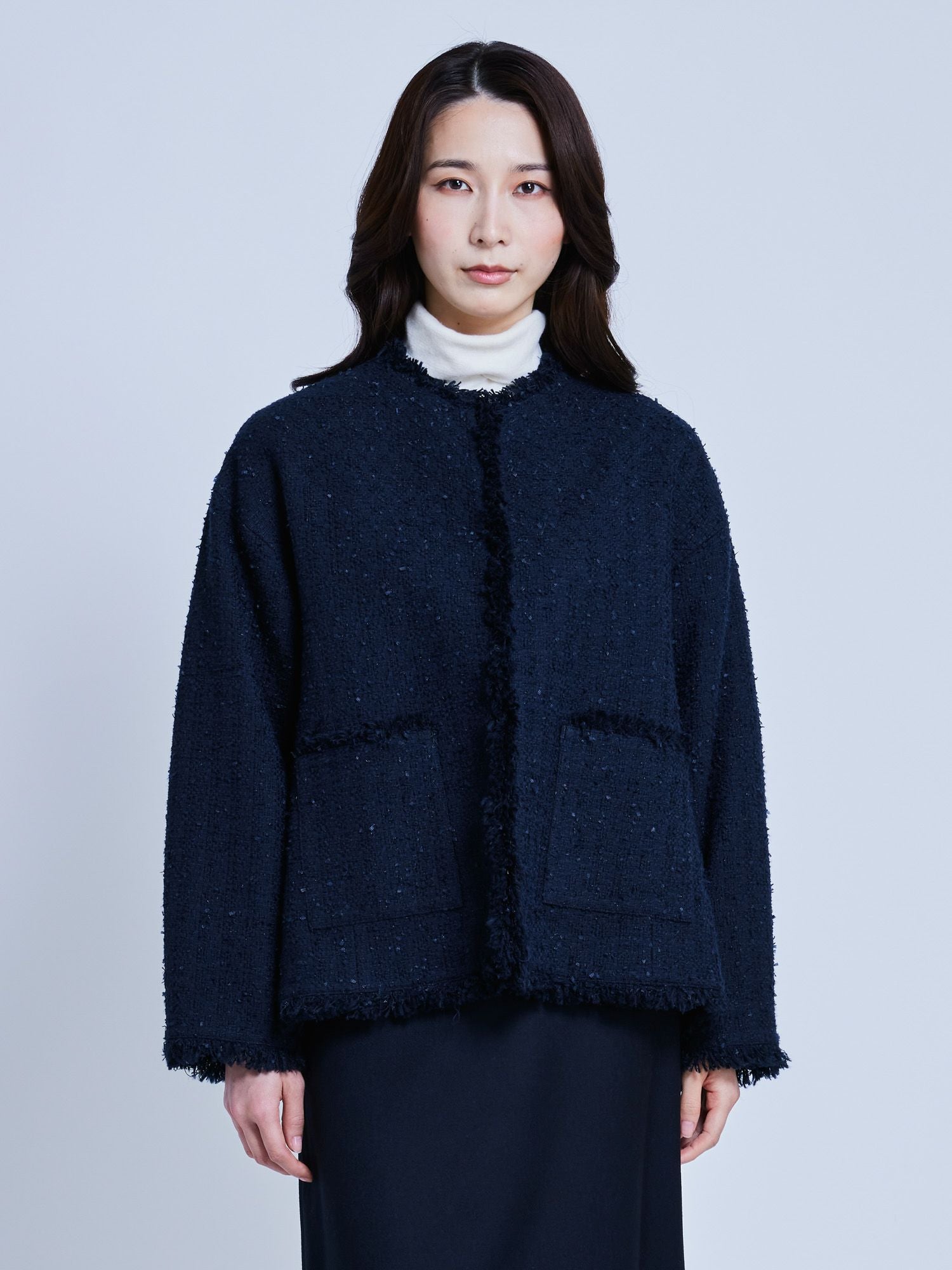 NEW CLOSET ツイードジャケット ネイビー |アウター・ジャケット