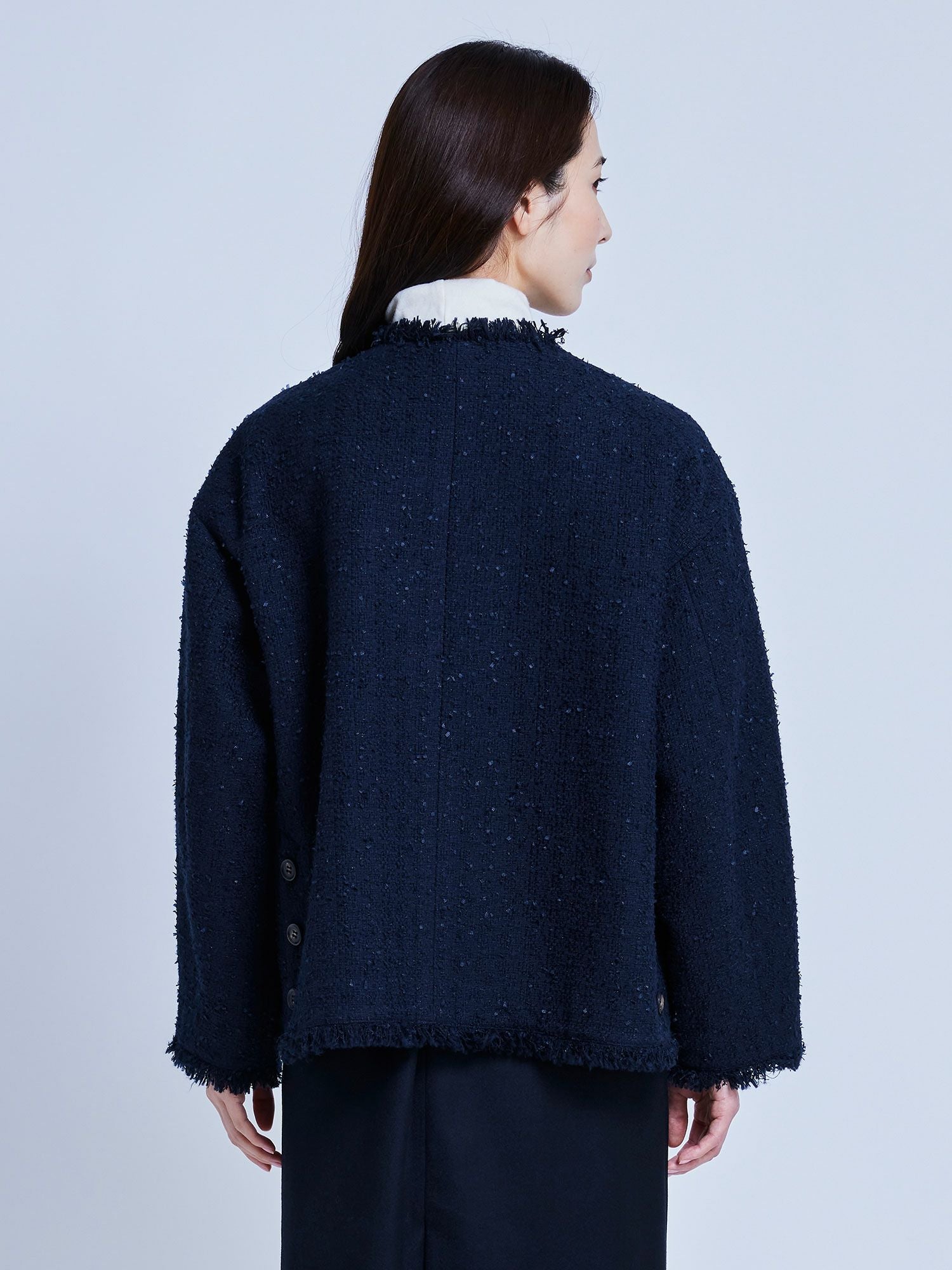 NEW CLOSET ツイードジャケット ネイビー |アウター・ジャケット
