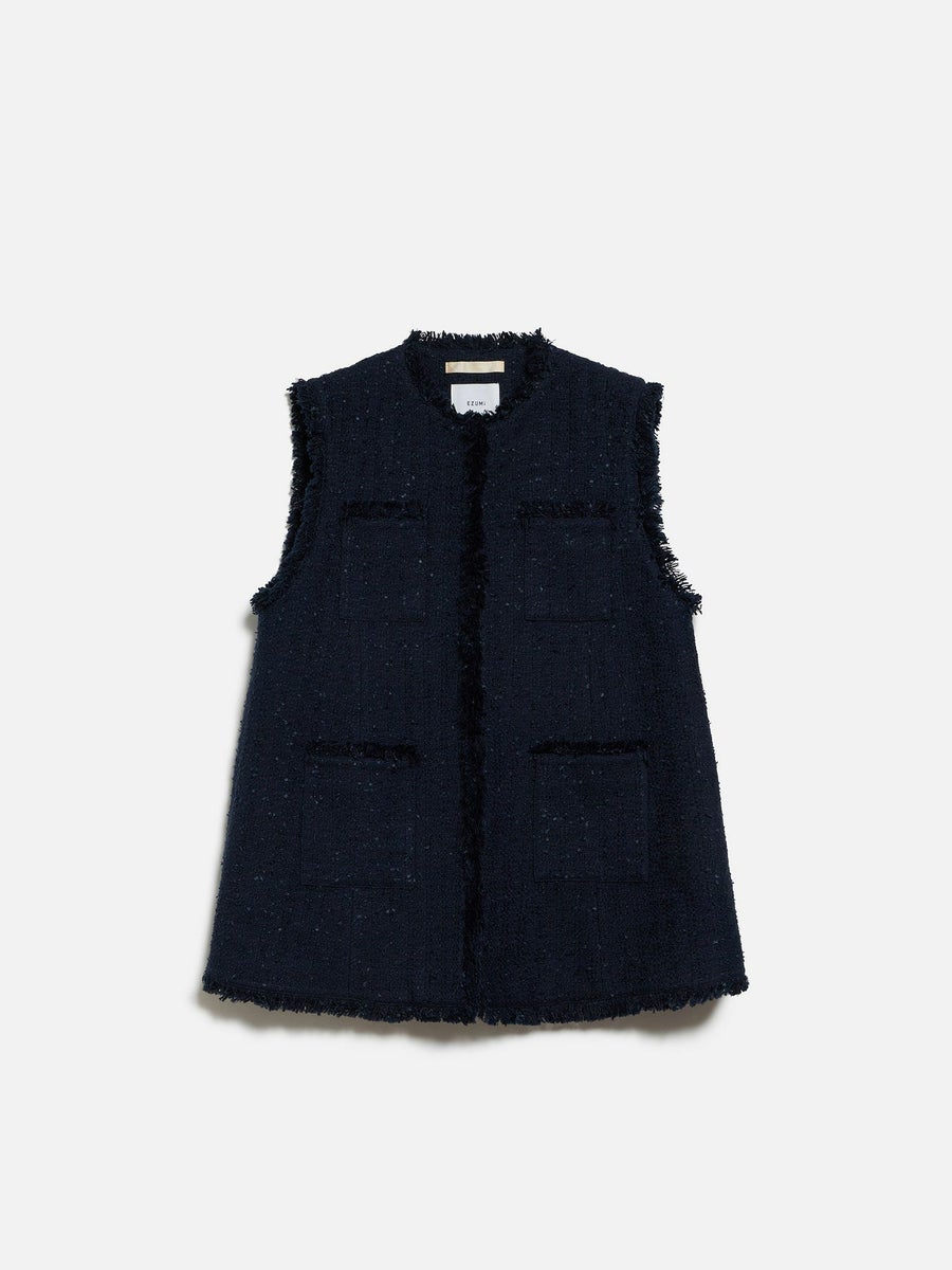 NEW CLOSET　ツイードジレ ネイビー