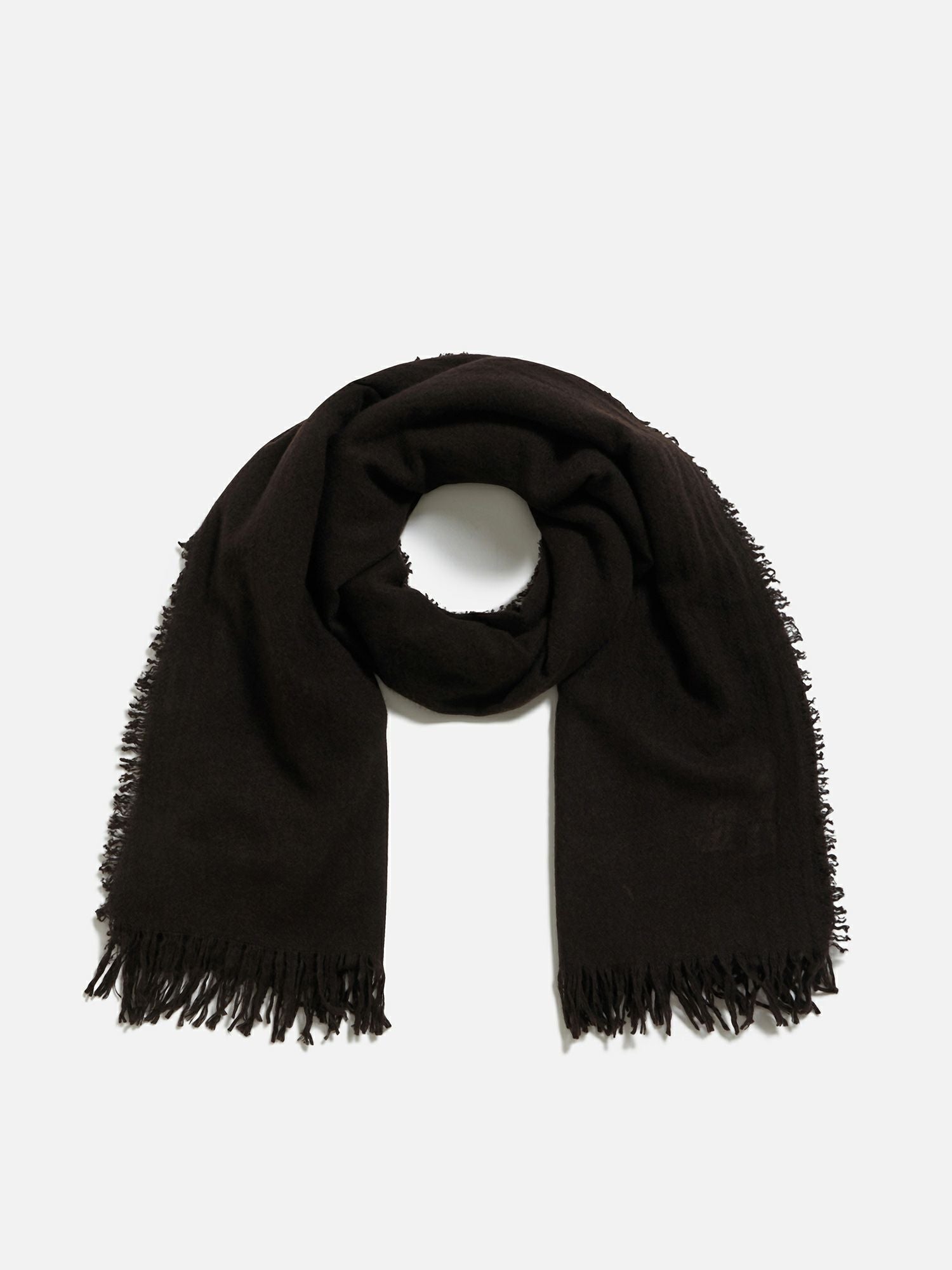 アソースメレ カシミヤマイクロバスケットストールii ダークブラウン