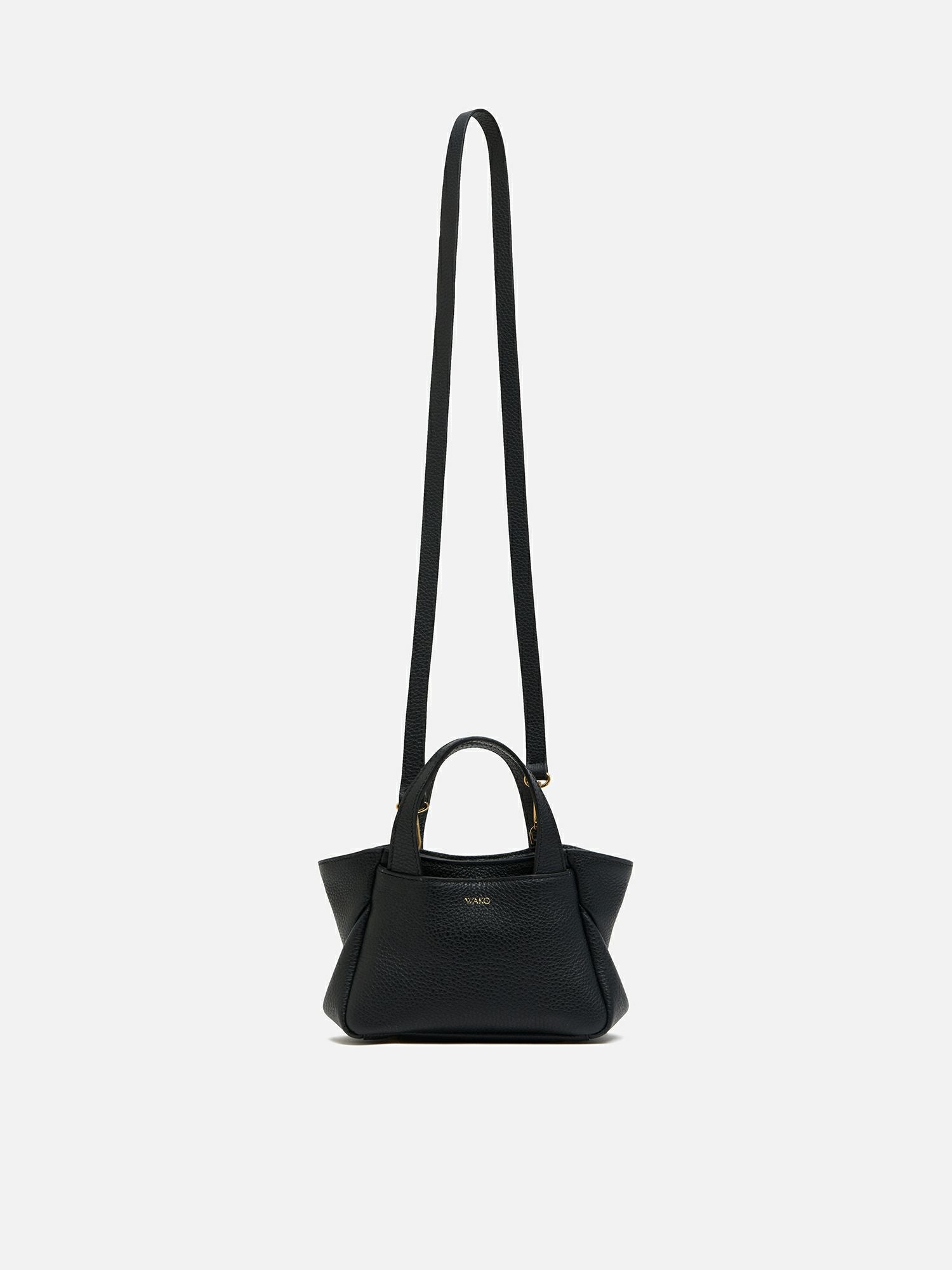 専用品MAURO GOVERNA レザー 黒 チャーム付き ハンドバッグ WAKO×MAURO GOVERNA バッグ ミニ ブラック／ゴールド |ハンドバッグ