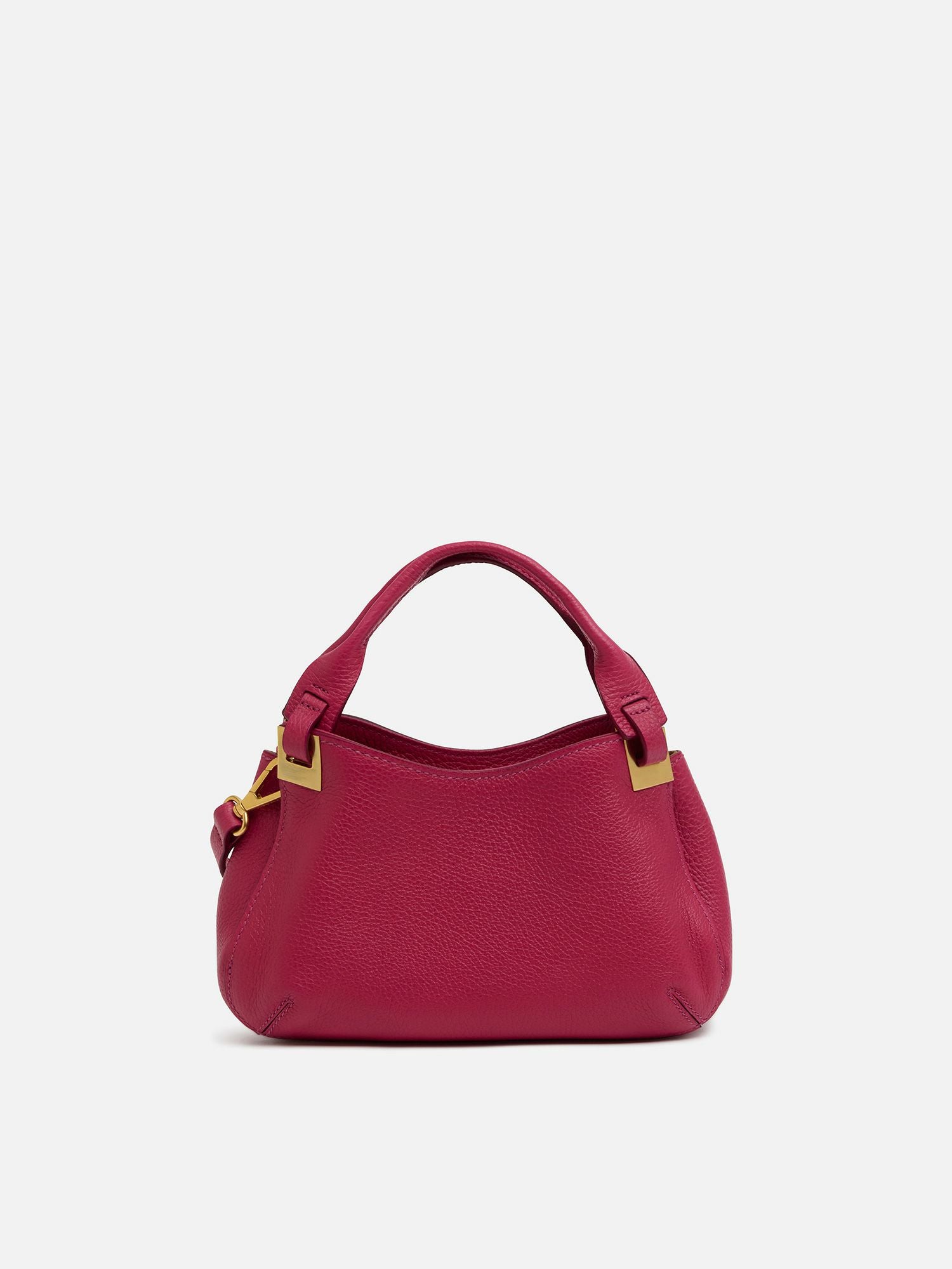【美品】ボルサソベラナ　バニティバッグ　ハンドバッグ　Red×Gold Smooth Vanity Red Vegan Leather Vanity Bag with Sleek Gold Hardware