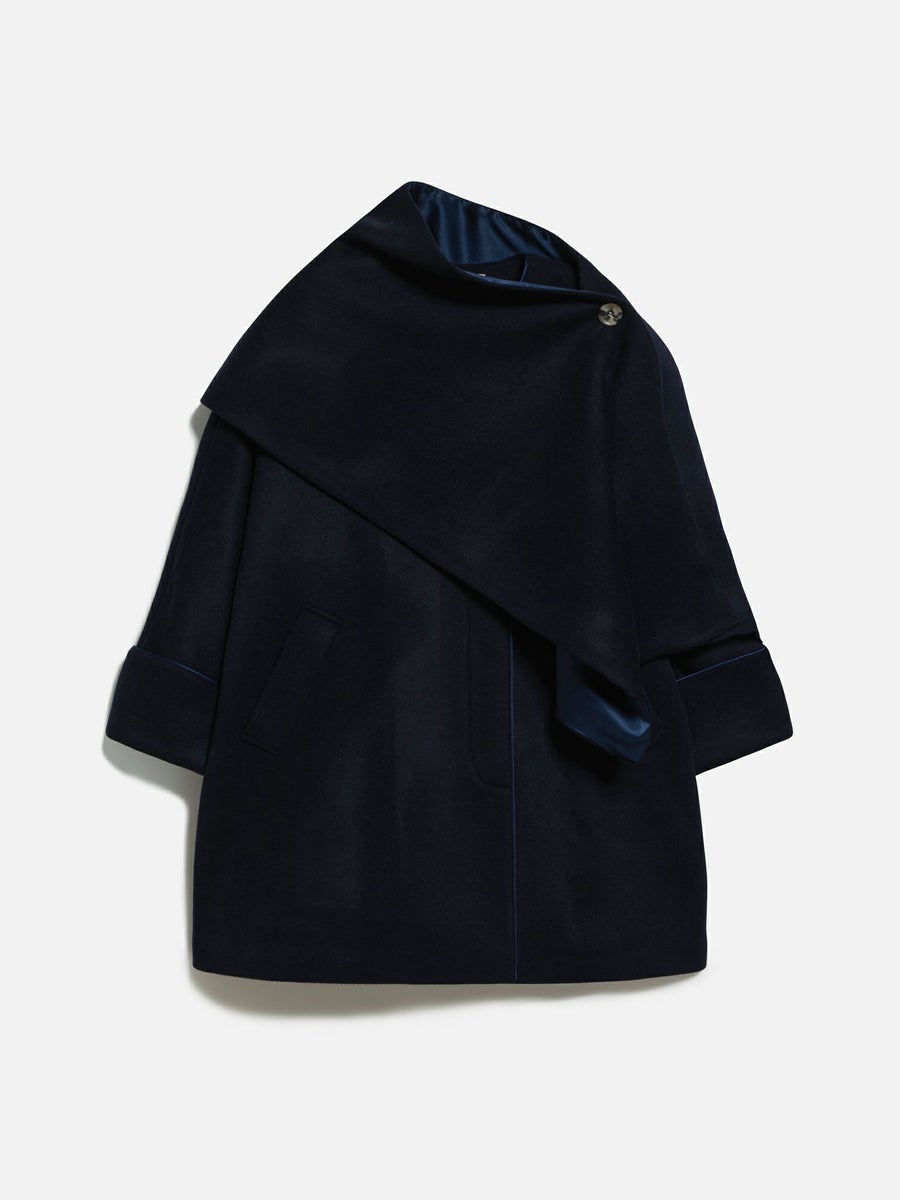 NEW CLOSET　ストール付きコート ネイビー