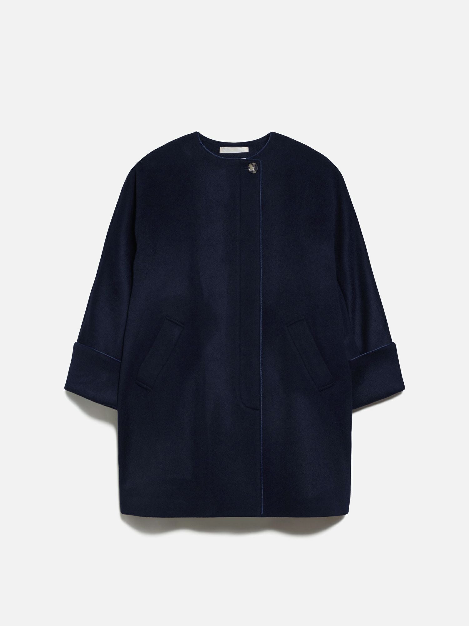 値下げ　コート　ネイビーアンドカンパニー セール】 SHIPS any: PURE WOOL スタンド ＆ ビッグカラー コート