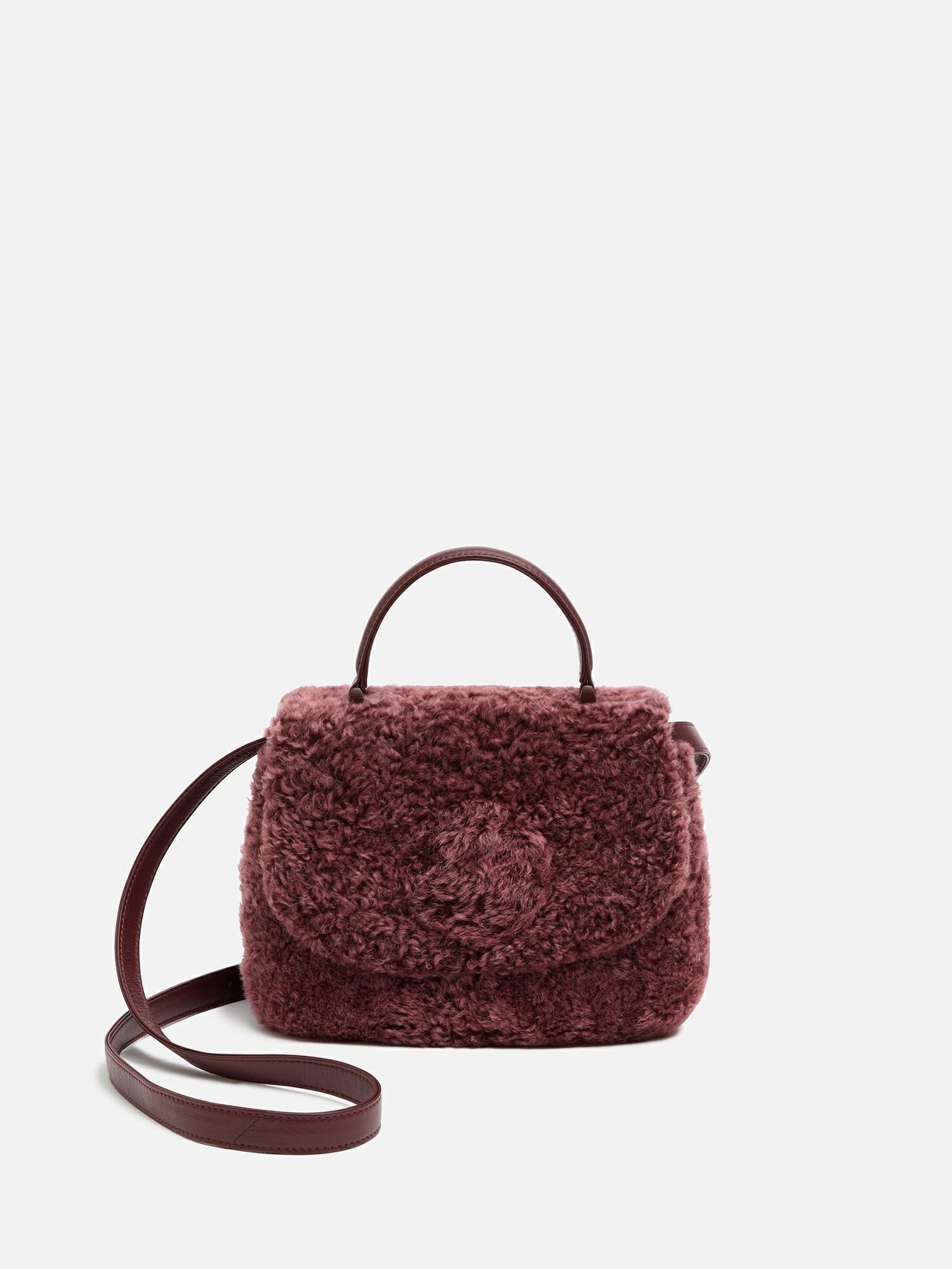 MANACO トップハンドルミニショルダーバッグ ムートン ベージュ