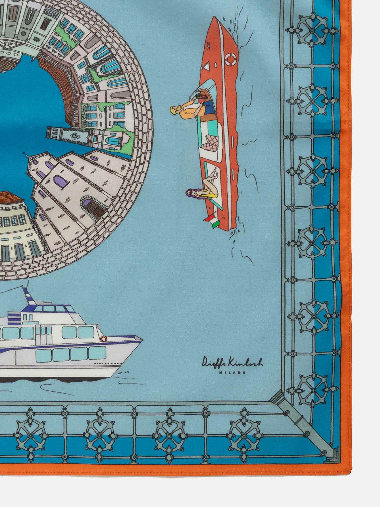 ディエッフェ・キンロック ハンカチ「MANSIONS OF COMO 」 ライト