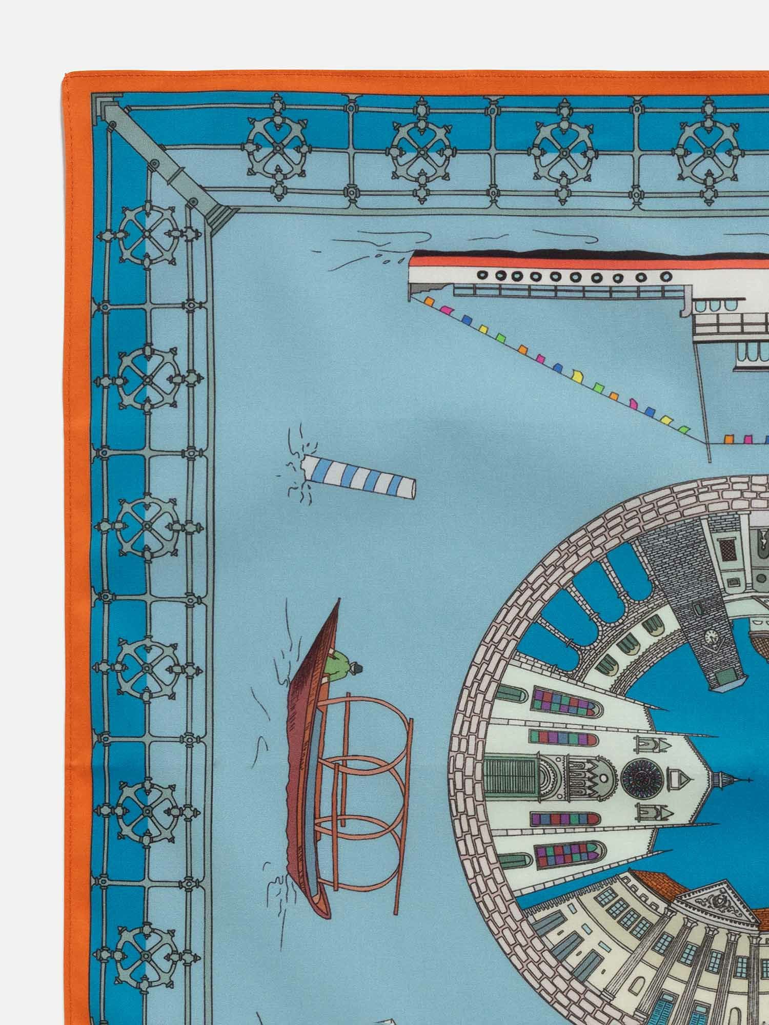 ディエッフェ・キンロック ハンカチ「MANSIONS OF COMO 」 ライト