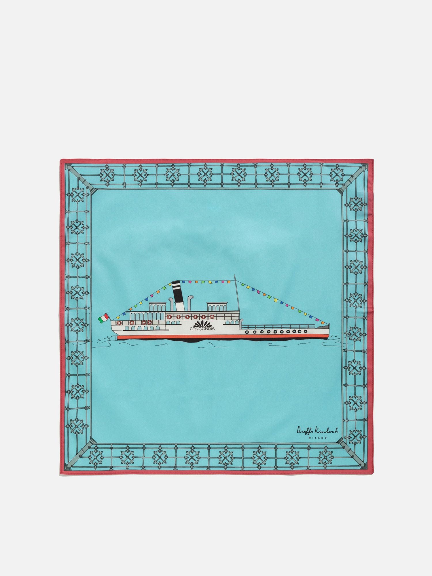 ディエッフェ・キンロック ハンカチ「MANSIONS OF COMO 」 ライト