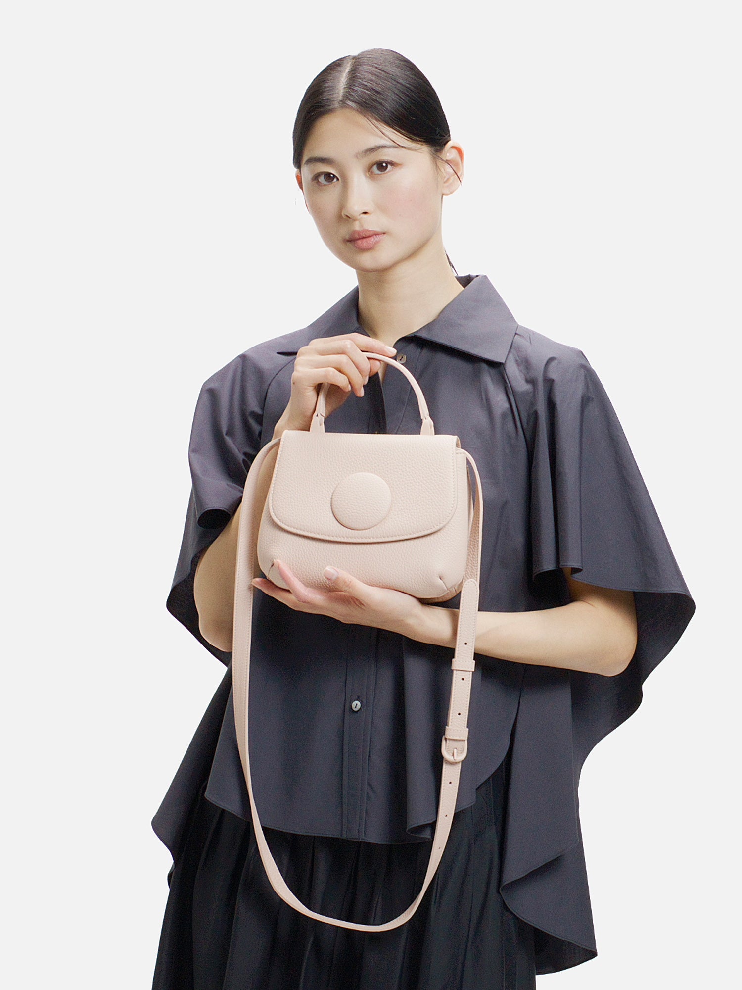 MANACO トップハンドルミニショルダーバッグ パステルピンク