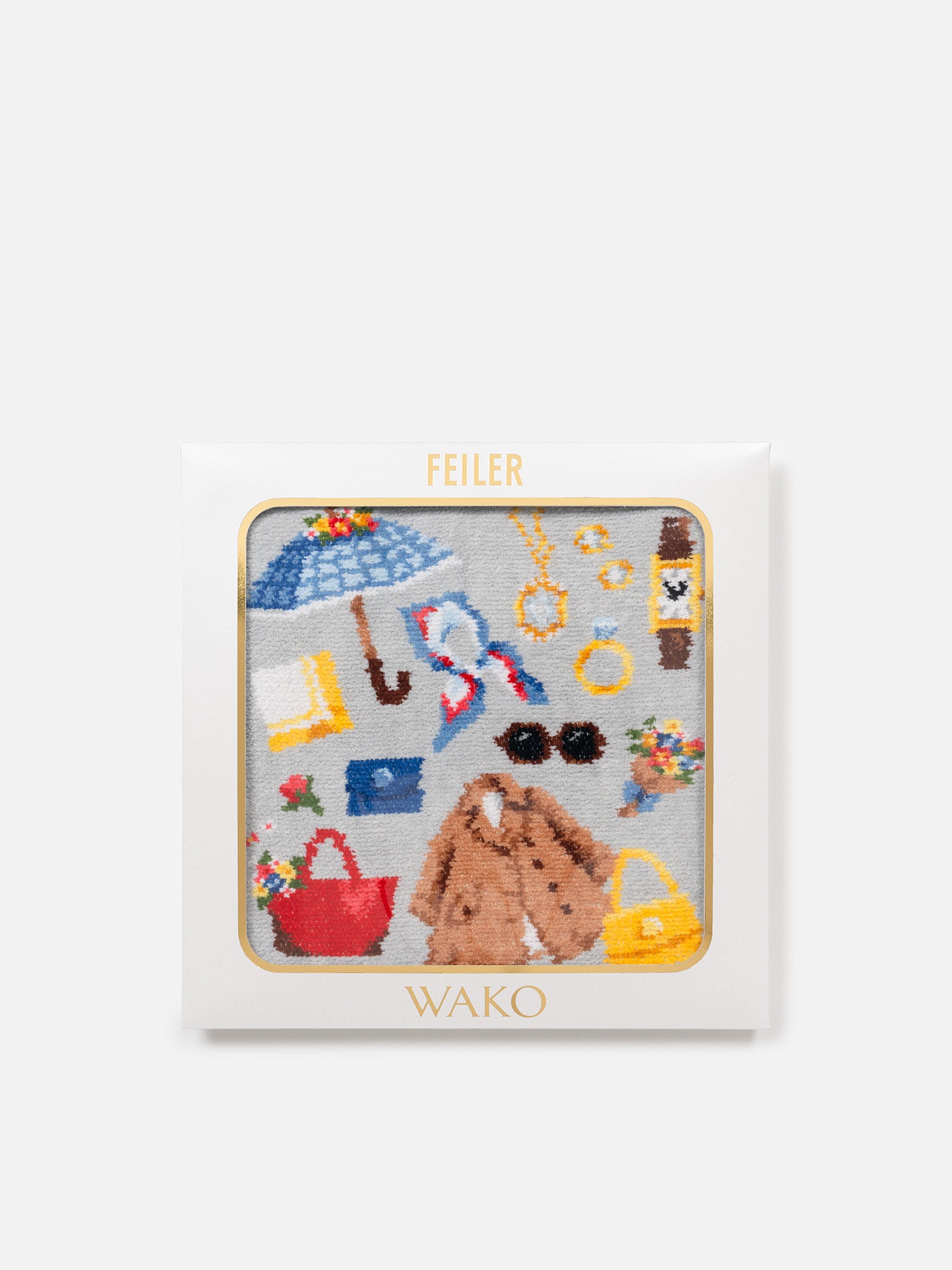 予約】フェイラーハンカチ 「WAKO CLOSET」 ライトグレー |タオル