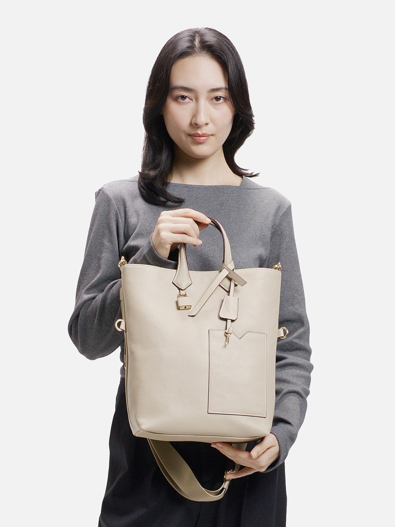 mica della valle トート型ショルダーバッグ ベージュ |ショルダー 