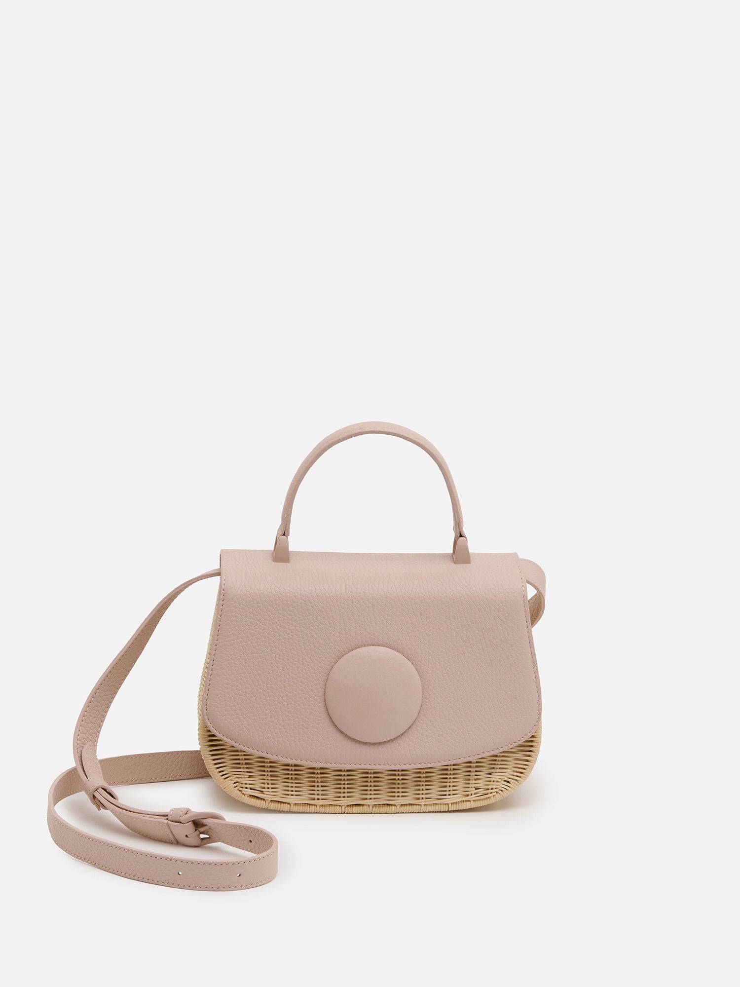 MANACO トップハンドルミニショルダーバッグ（ウィッカー） パステルピンク