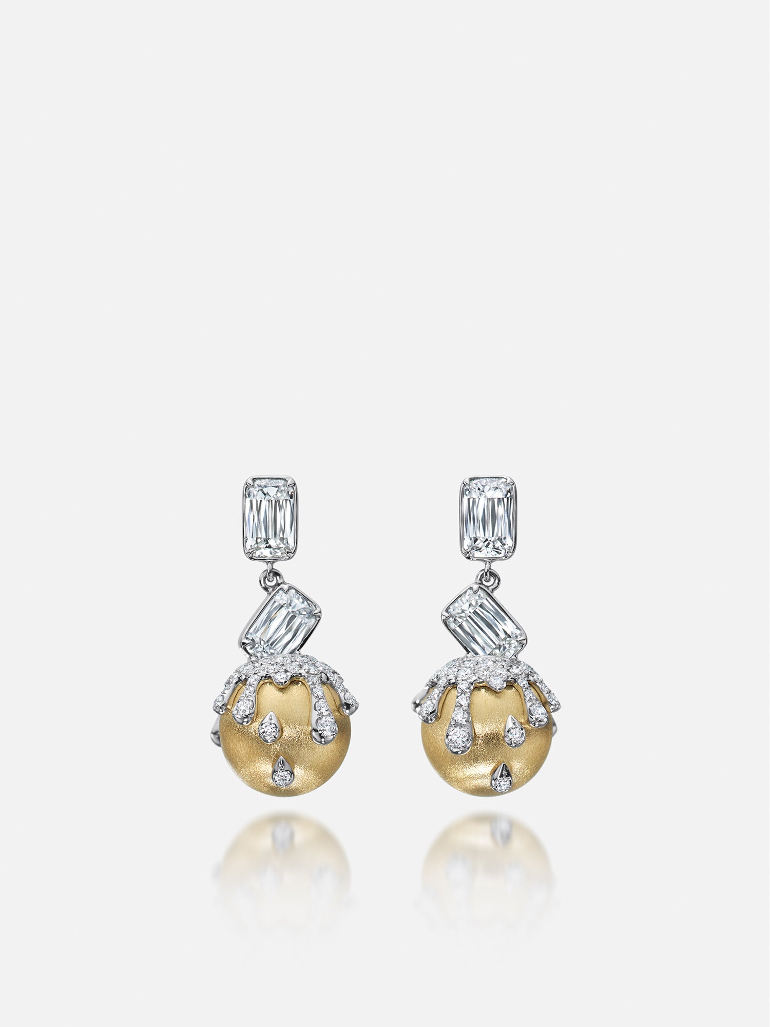 ピアス〈18KYG/PTアショカダイヤモンド） |イヤリング・ピアス | WAKO