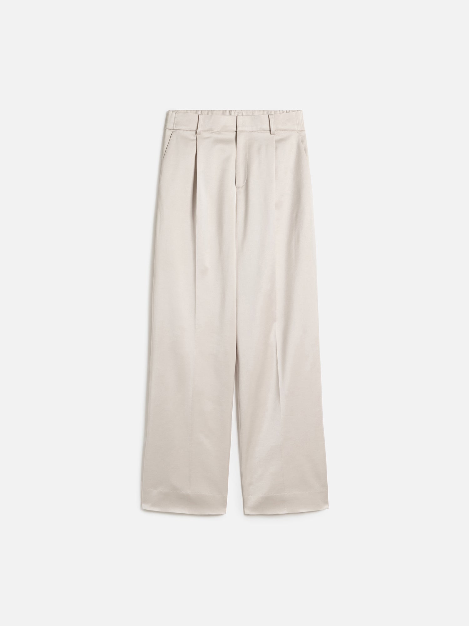 NEW CLOSET　タック入りセミワイドパンツ ライトベージュ