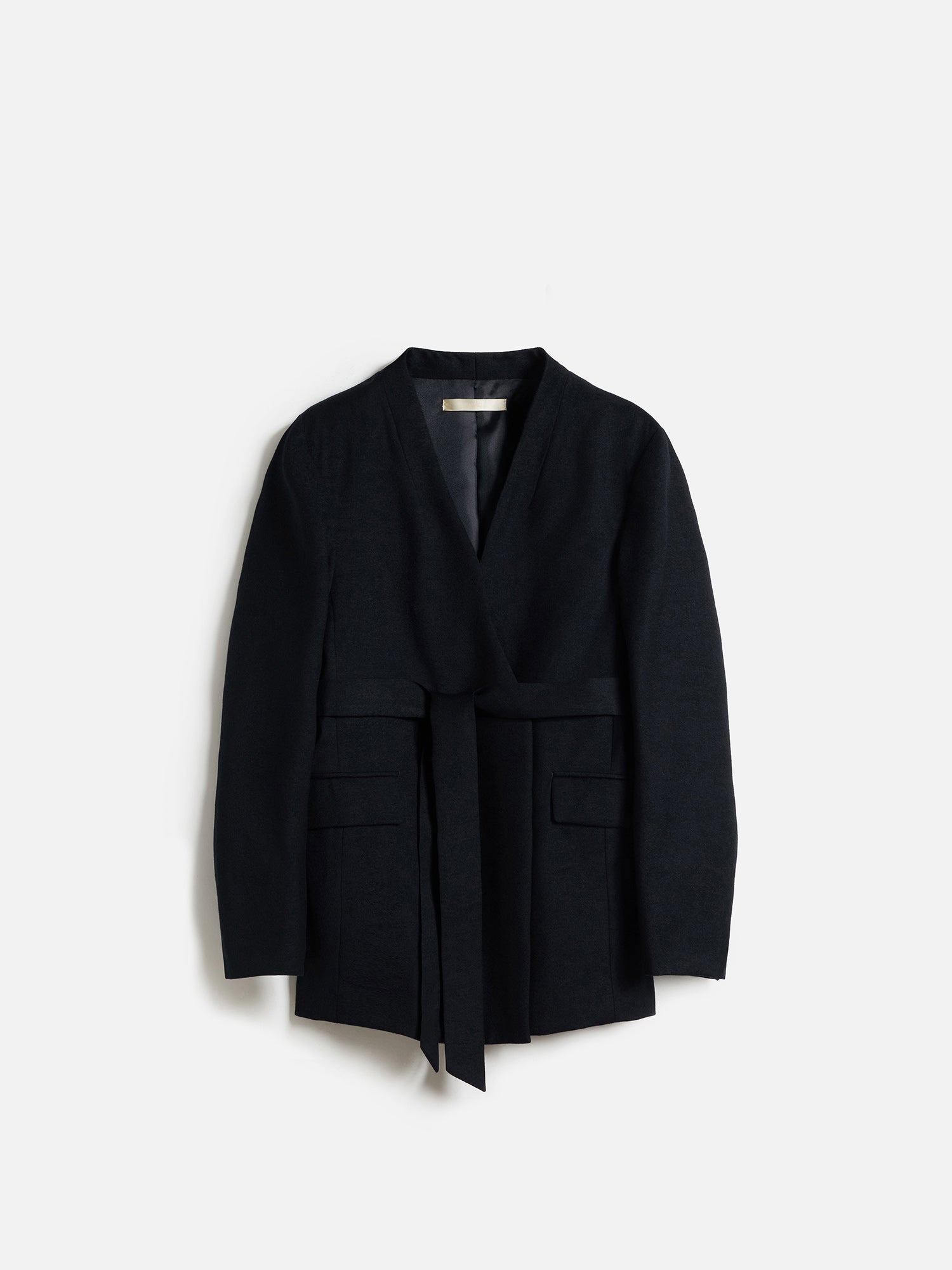 NEW CLOSET　ノーカラーベルトジャケット ダークネイビー