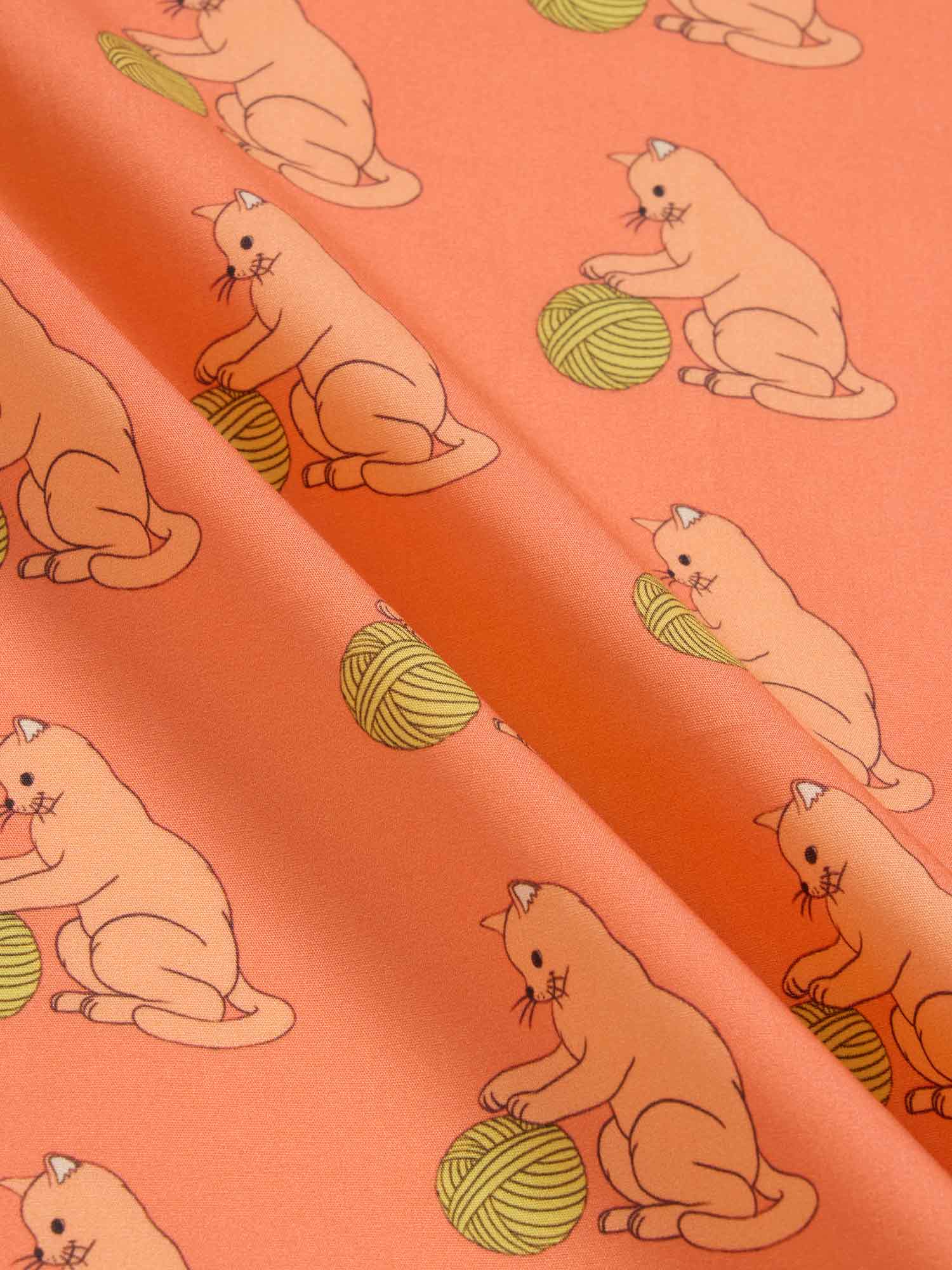 ディエッフェ・キンロック ハンカチ「Kitten ao」 オレンジ |プリント